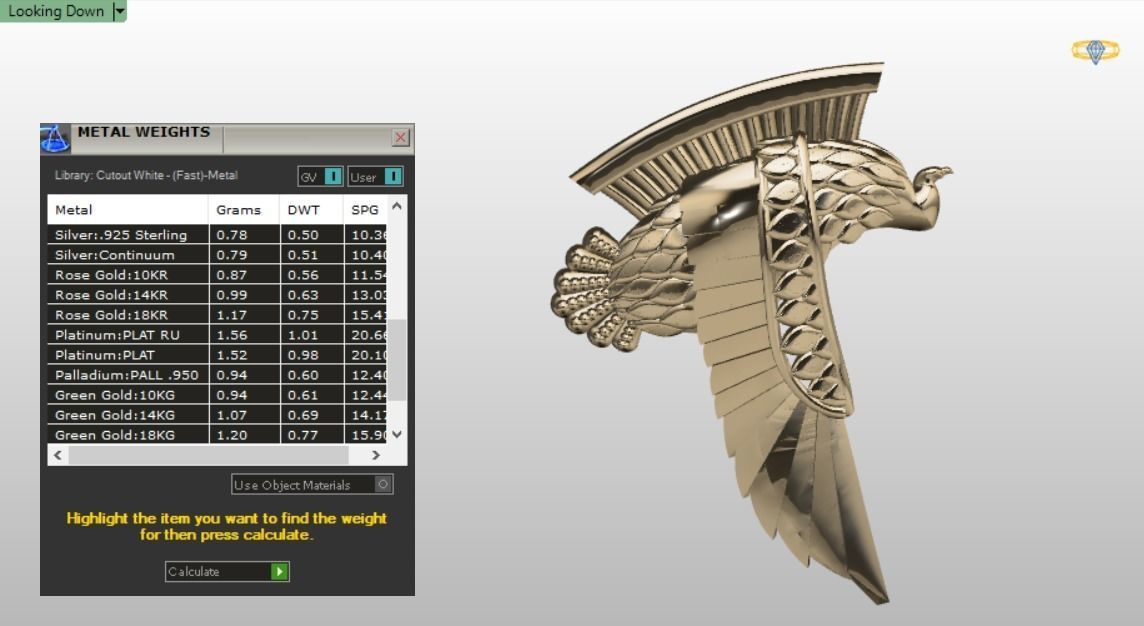 cleopatra eagle in gold 3D print model_7