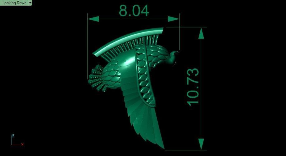 cleopatra eagle in gold 3D print model_3