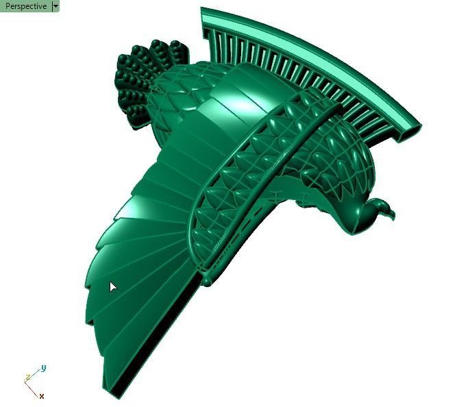 cleopatra eagle in gold 3D print model_4