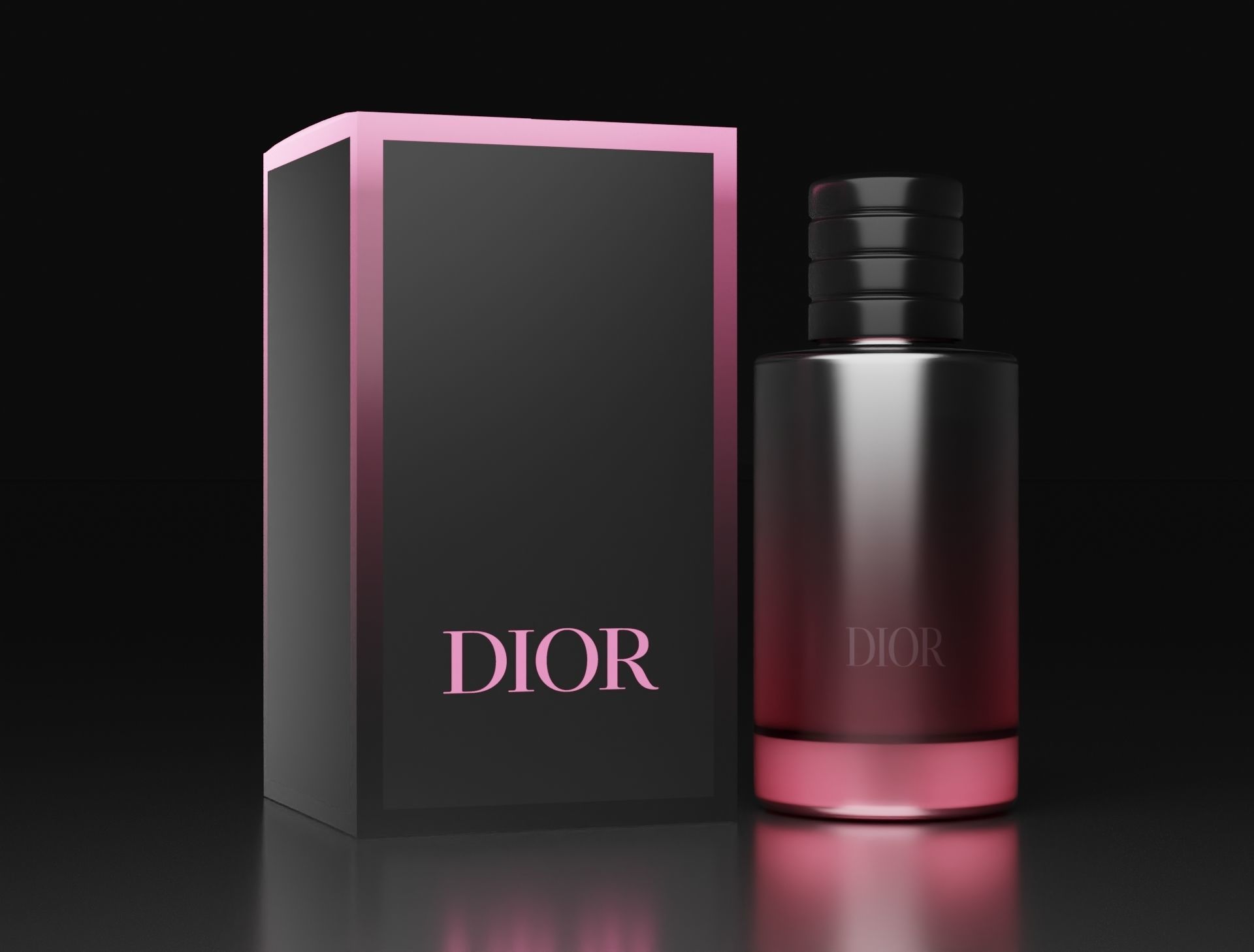 Dior Perfume Pink Bottle Low-poly 3D model_1