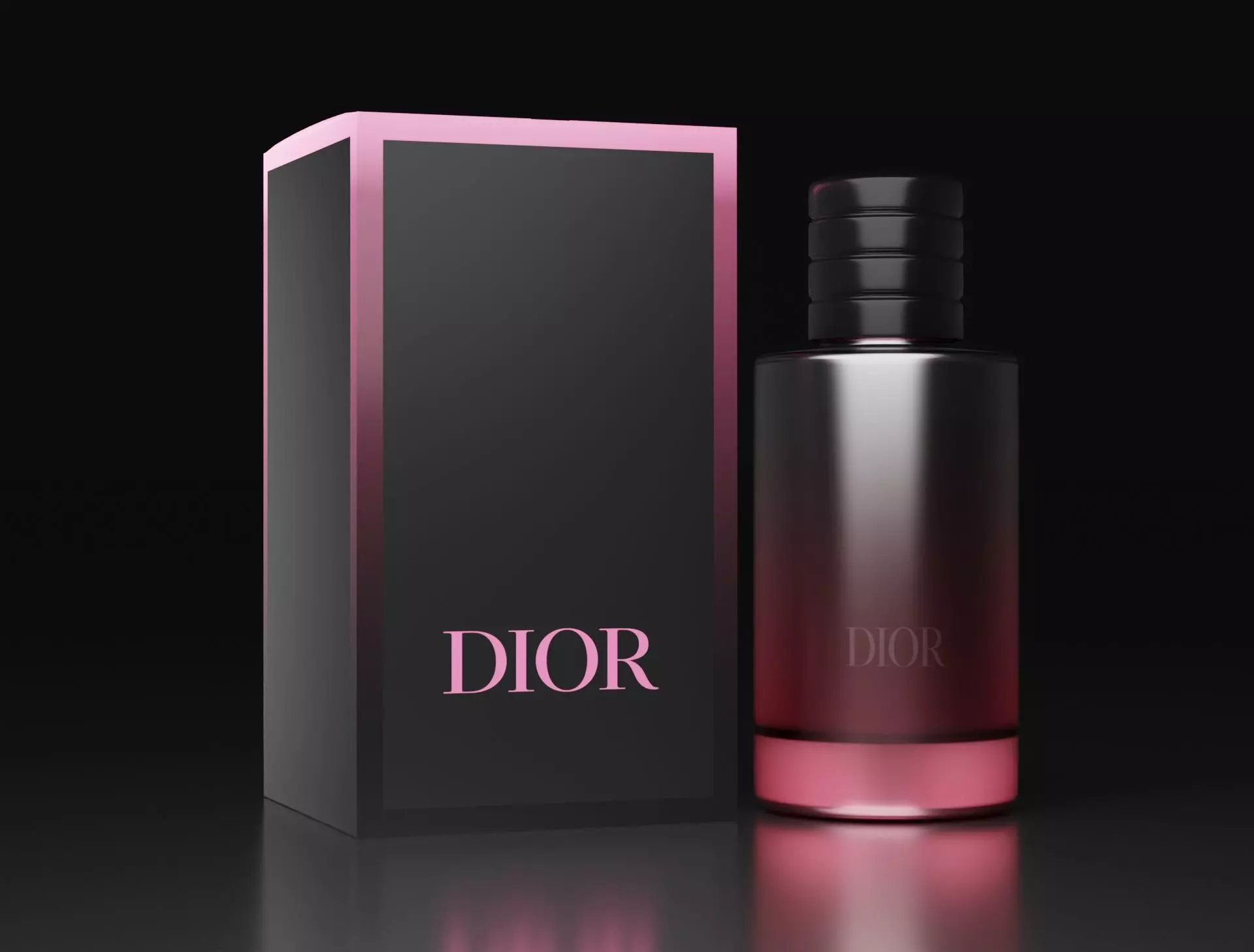 Dior Perfume Pink Bottle Low-poly 3D model_0