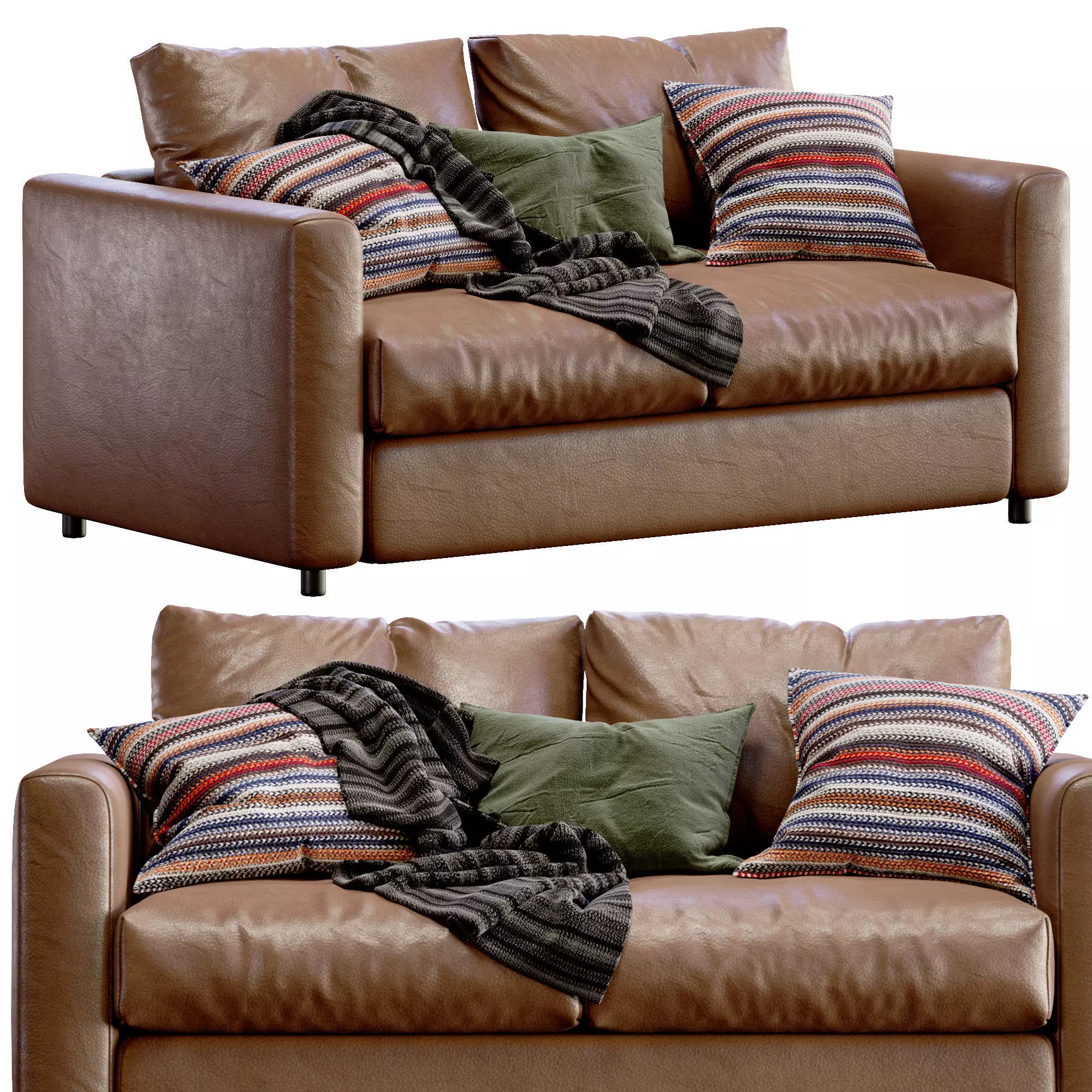 Leather sofa Ikea Vimle 3D model