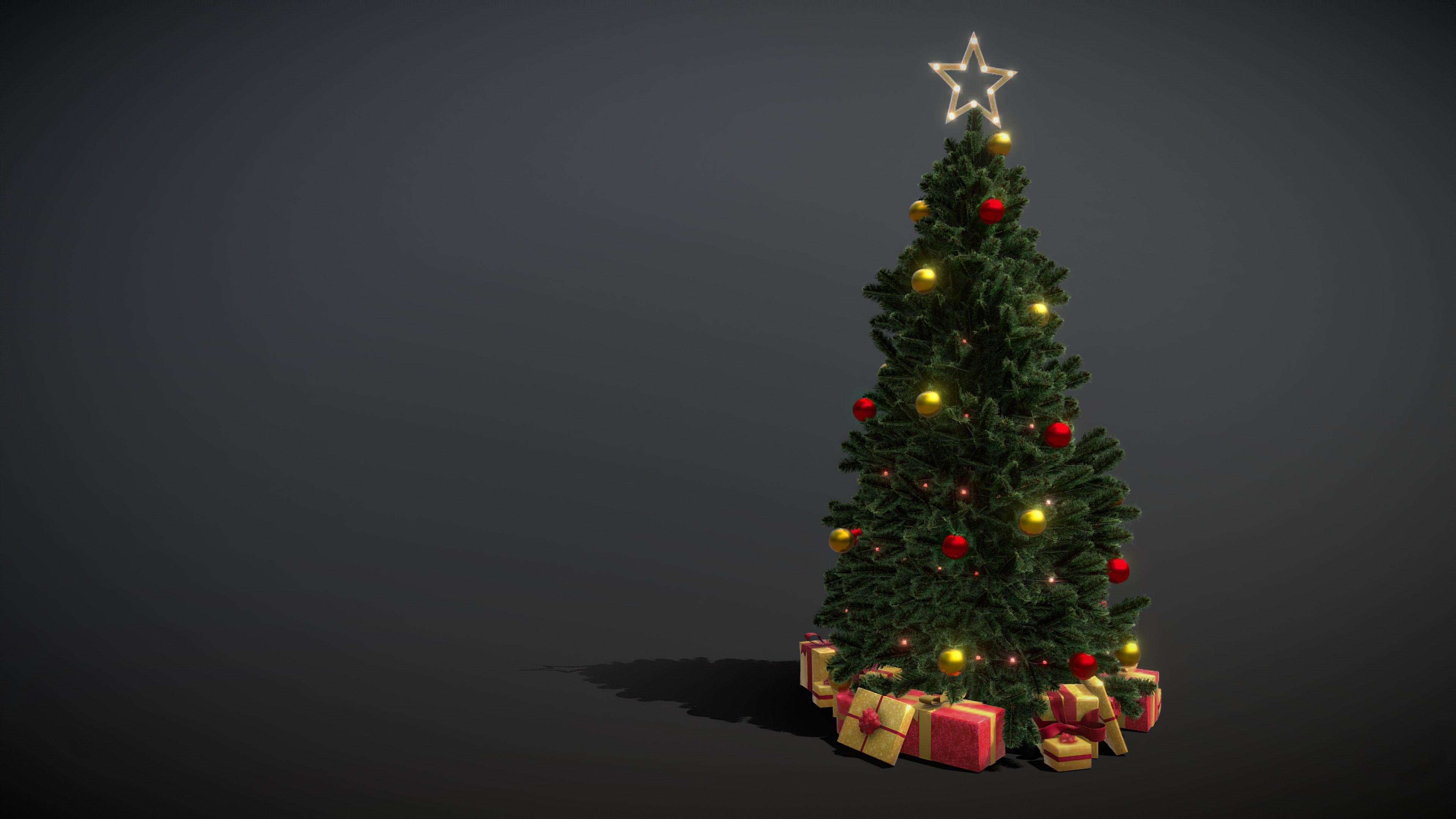 Christmas Tree Game Ready Low-poly 3D model_6