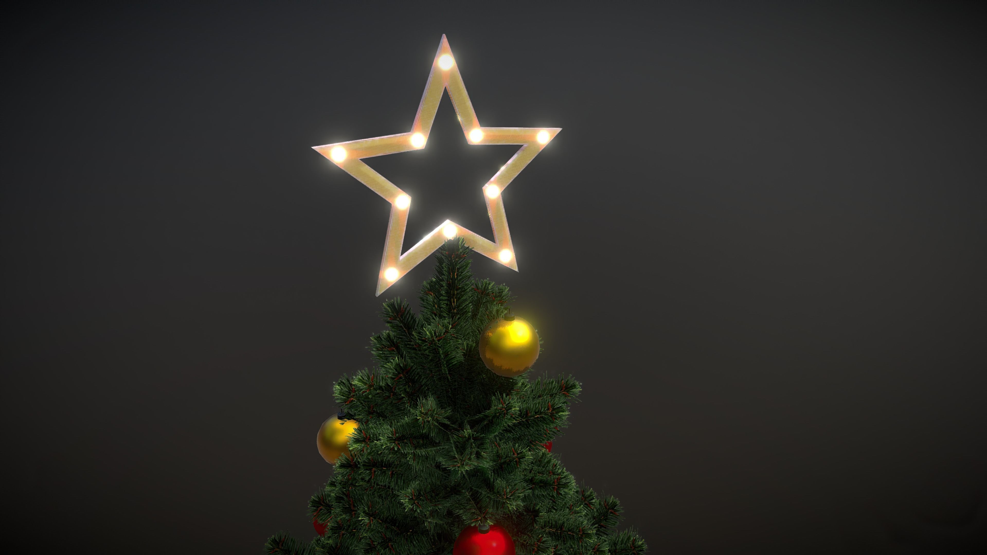 Christmas Tree Game Ready Low-poly 3D model_7
