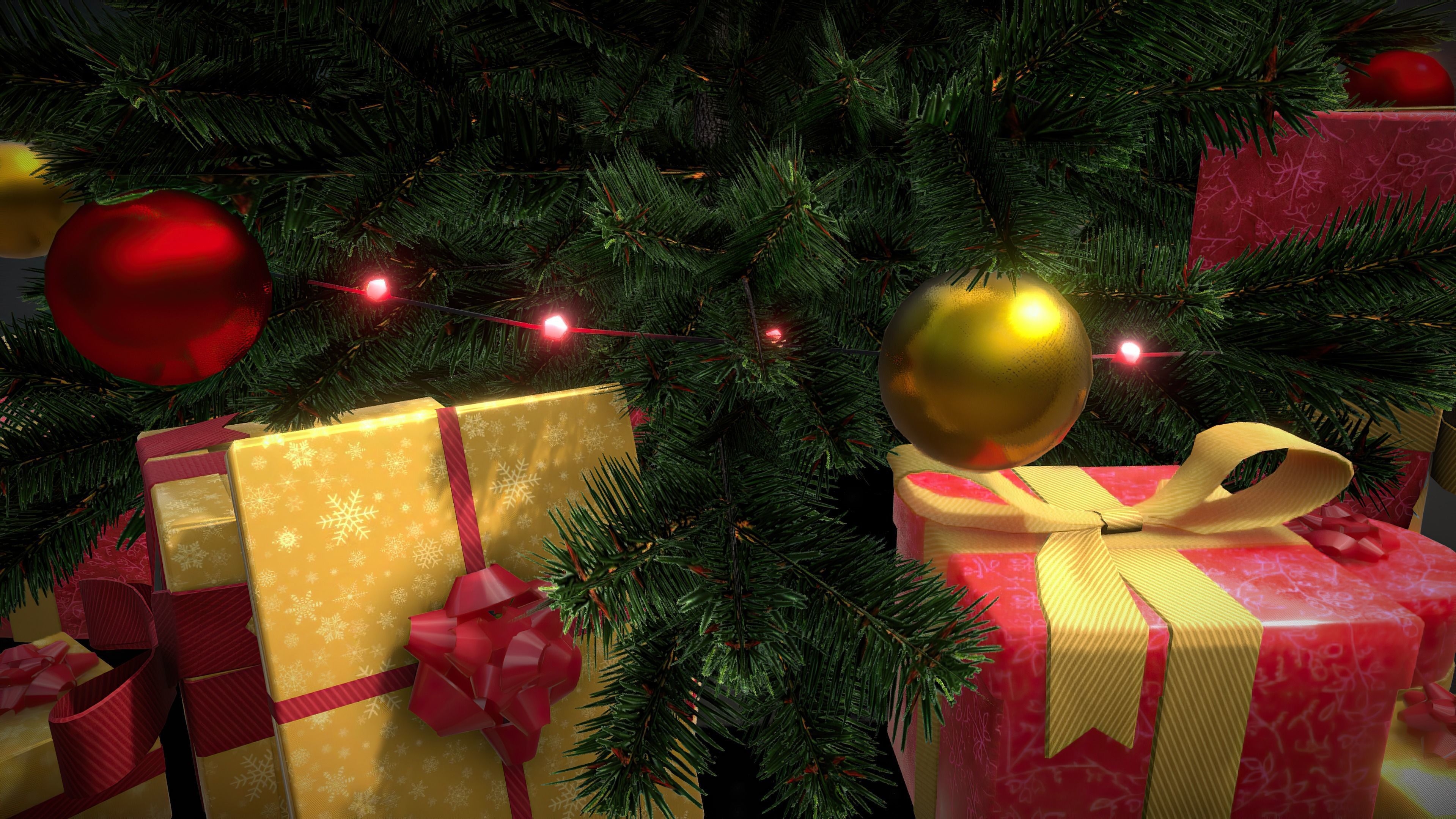 Christmas Tree Game Ready Low-poly 3D model_8