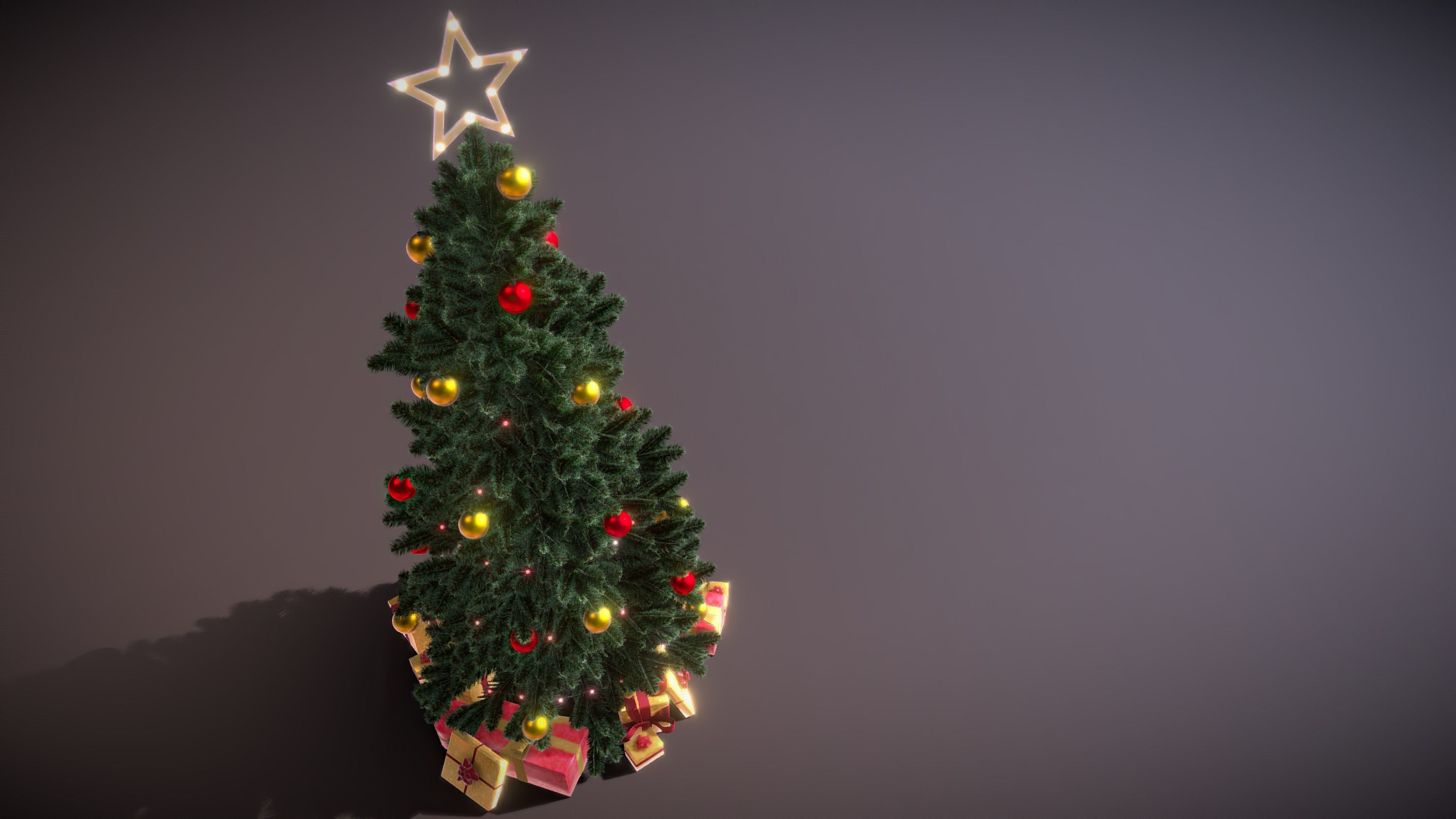 Christmas Tree Game Ready Low-poly 3D model_2