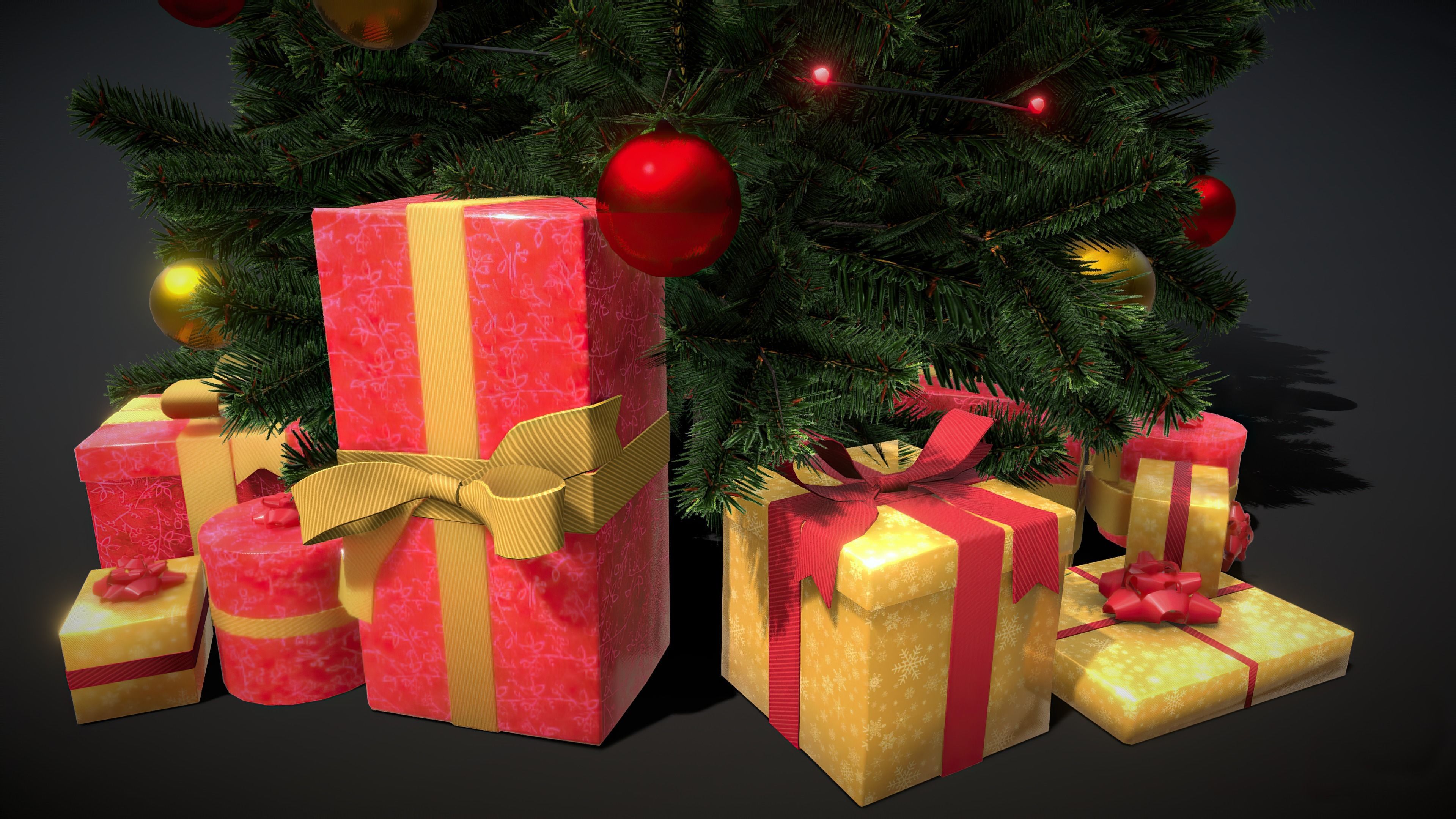 Christmas Tree Game Ready Low-poly 3D model_5