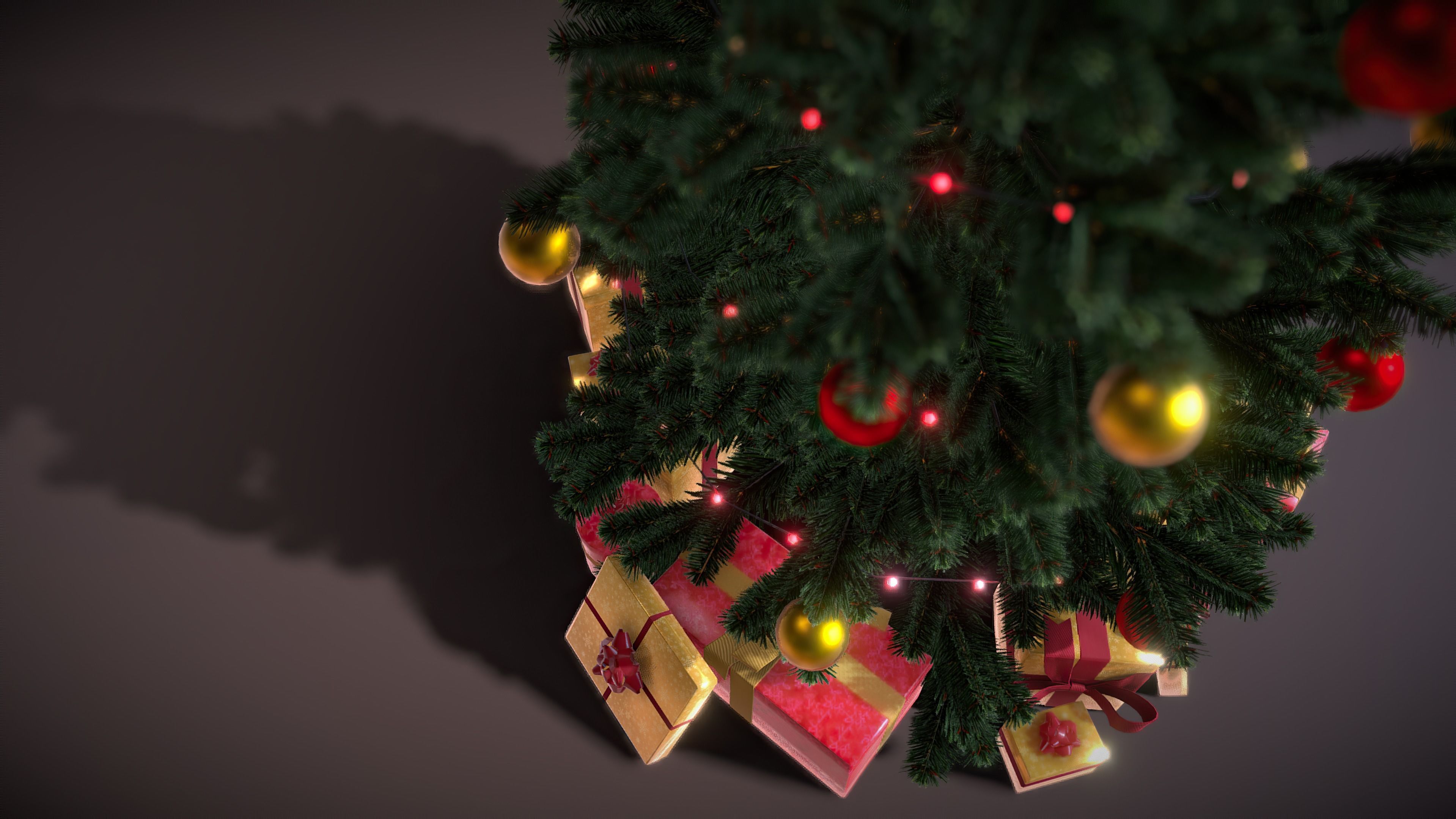 Christmas Tree Game Ready Low-poly 3D model_3