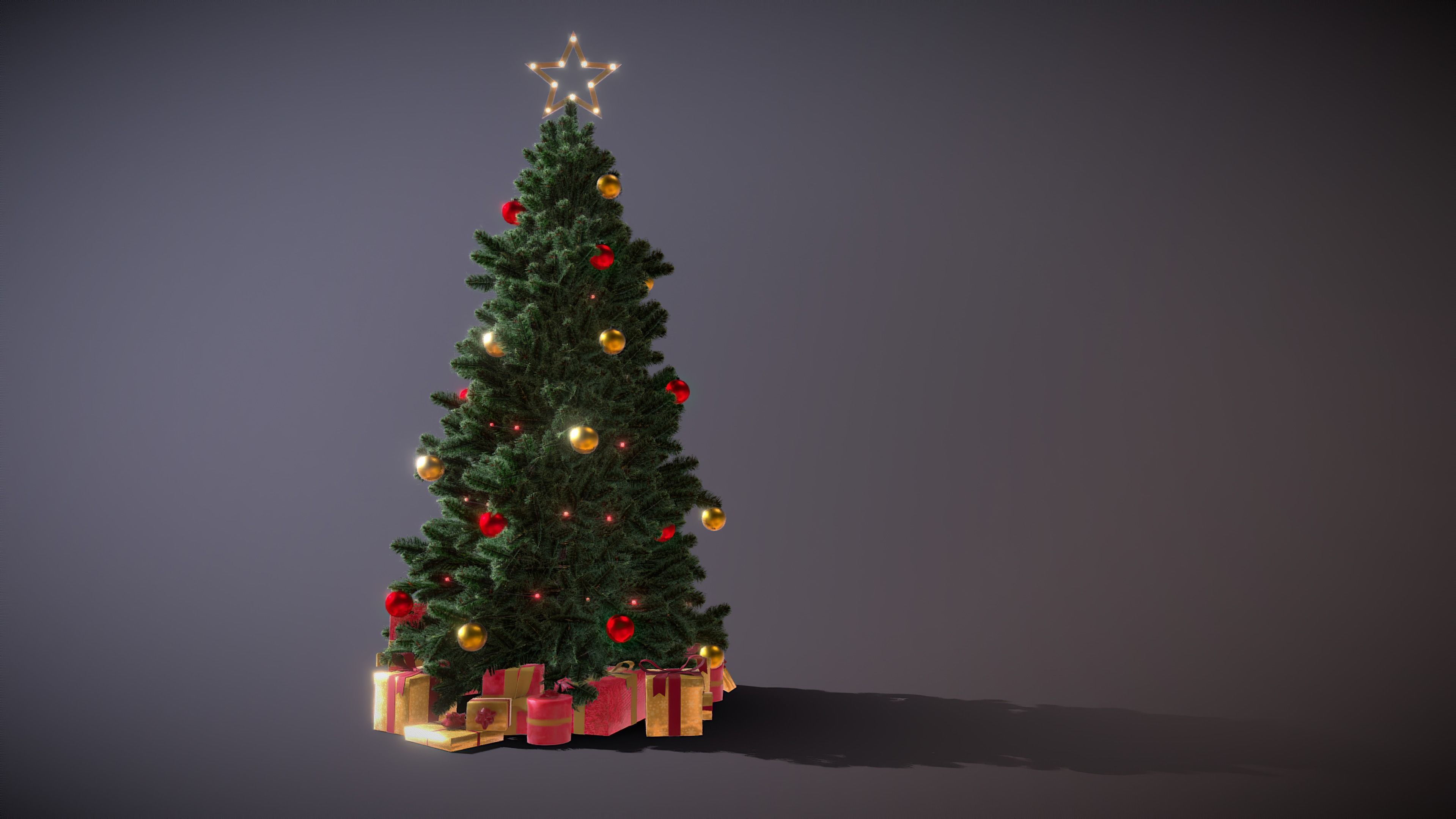 Christmas Tree Game Ready Low-poly 3D model_4