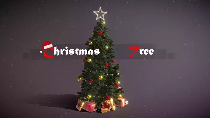 Christmas Tree Game Ready Low-poly 3D model