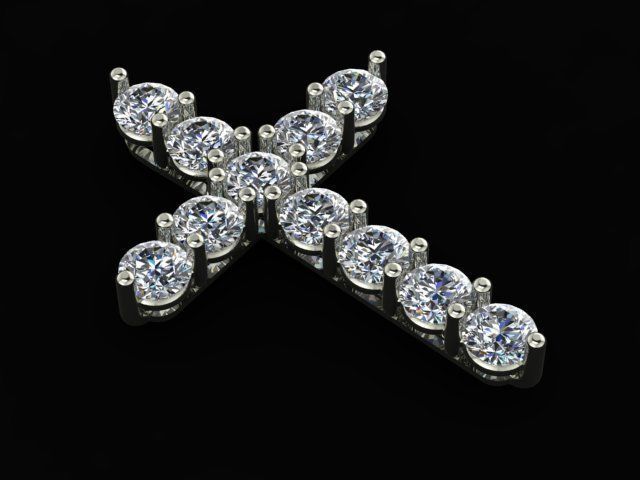 Tiffany cross necklace 3D print model_10