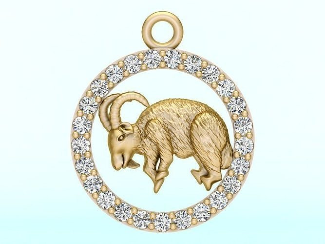 Goat pendant 3D print model