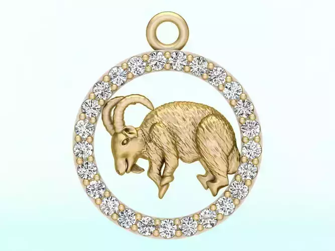 Goat pendant 3D print model
