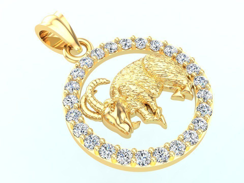 Goat pendant 3D print model_5