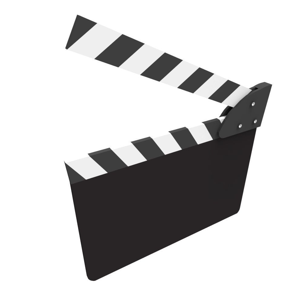 Clapperboard - Clapper Board Low-poly 3D model_7