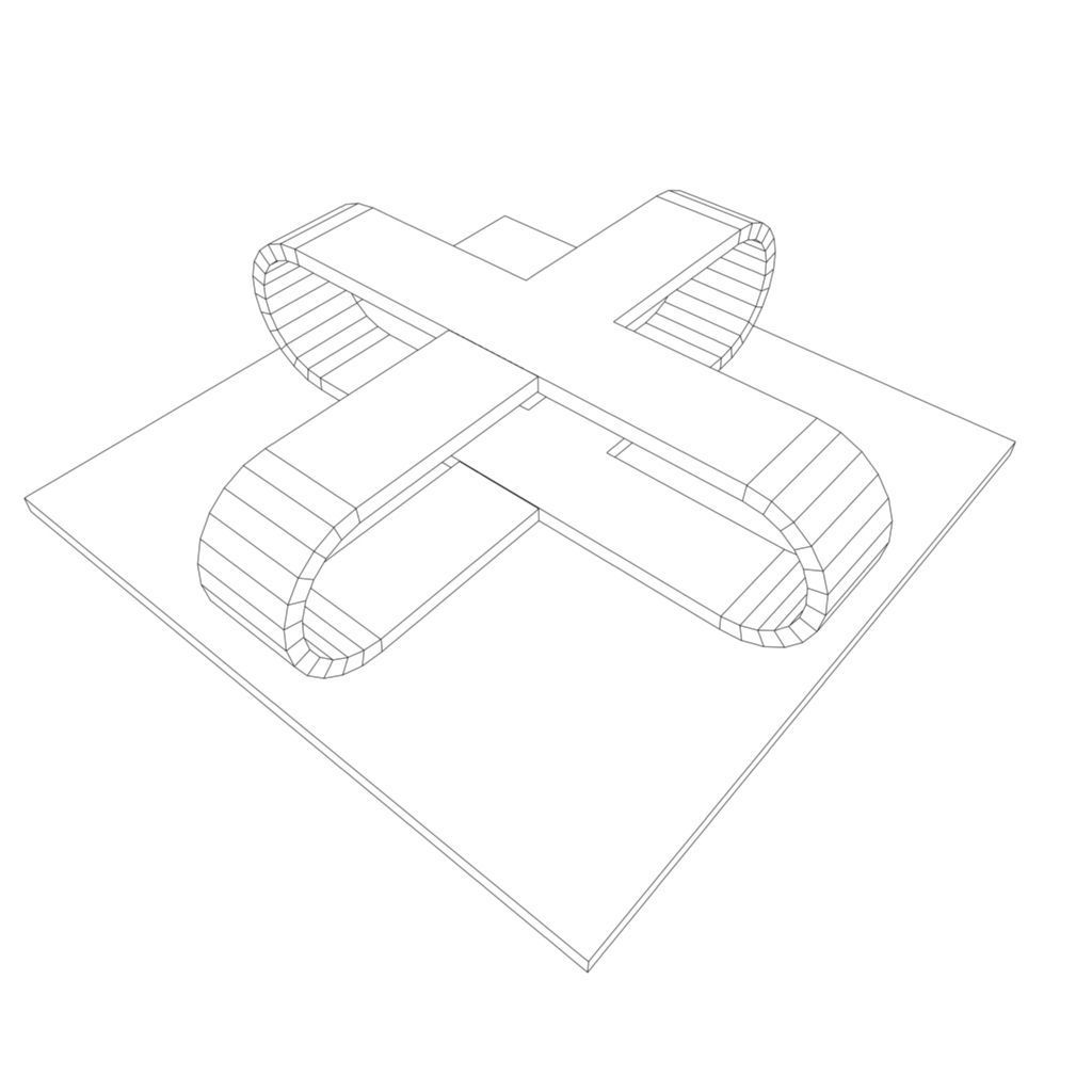 Coffee Table Low-poly 3D model_4