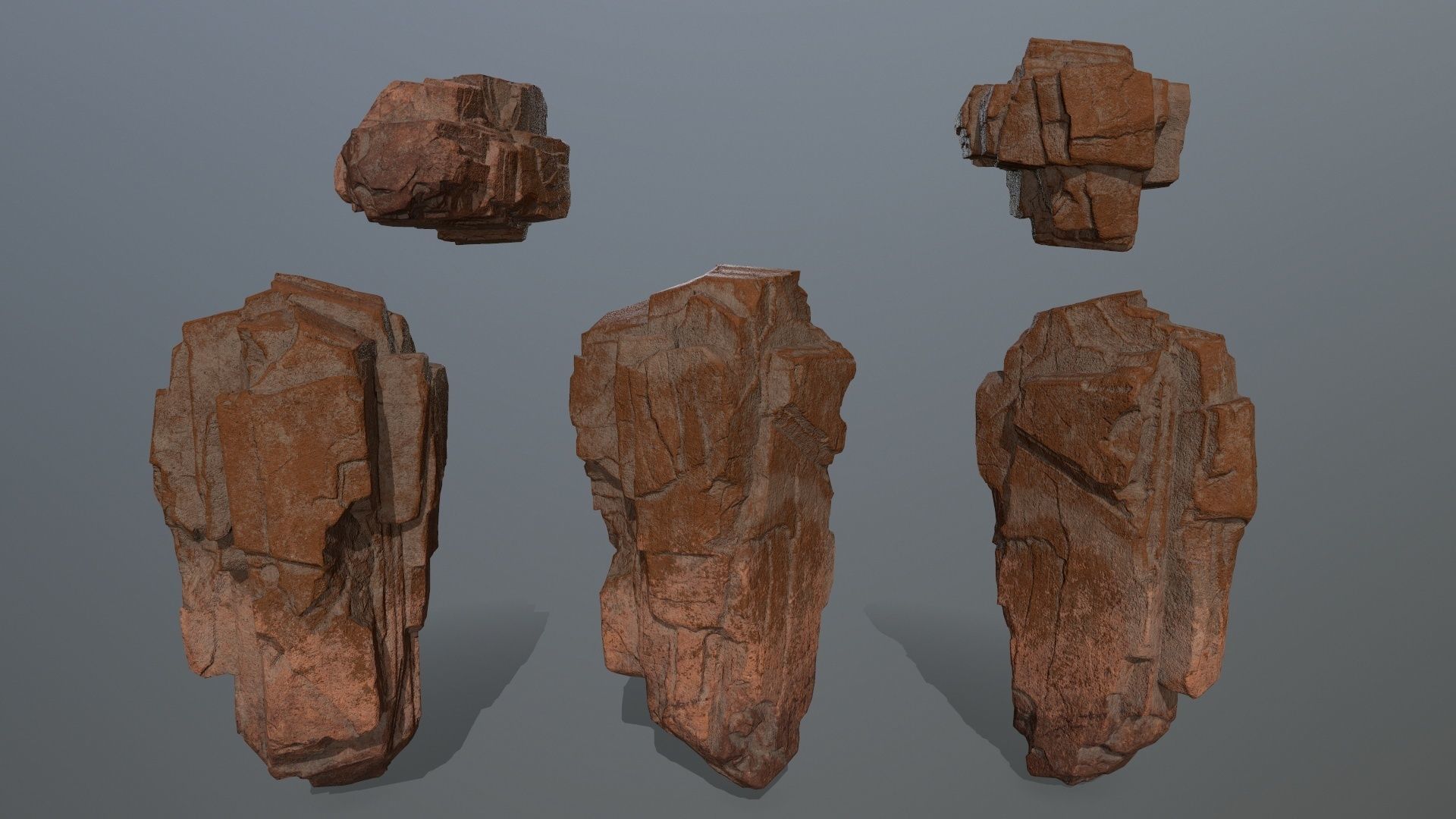 desert rocks Low-poly 3D model_2