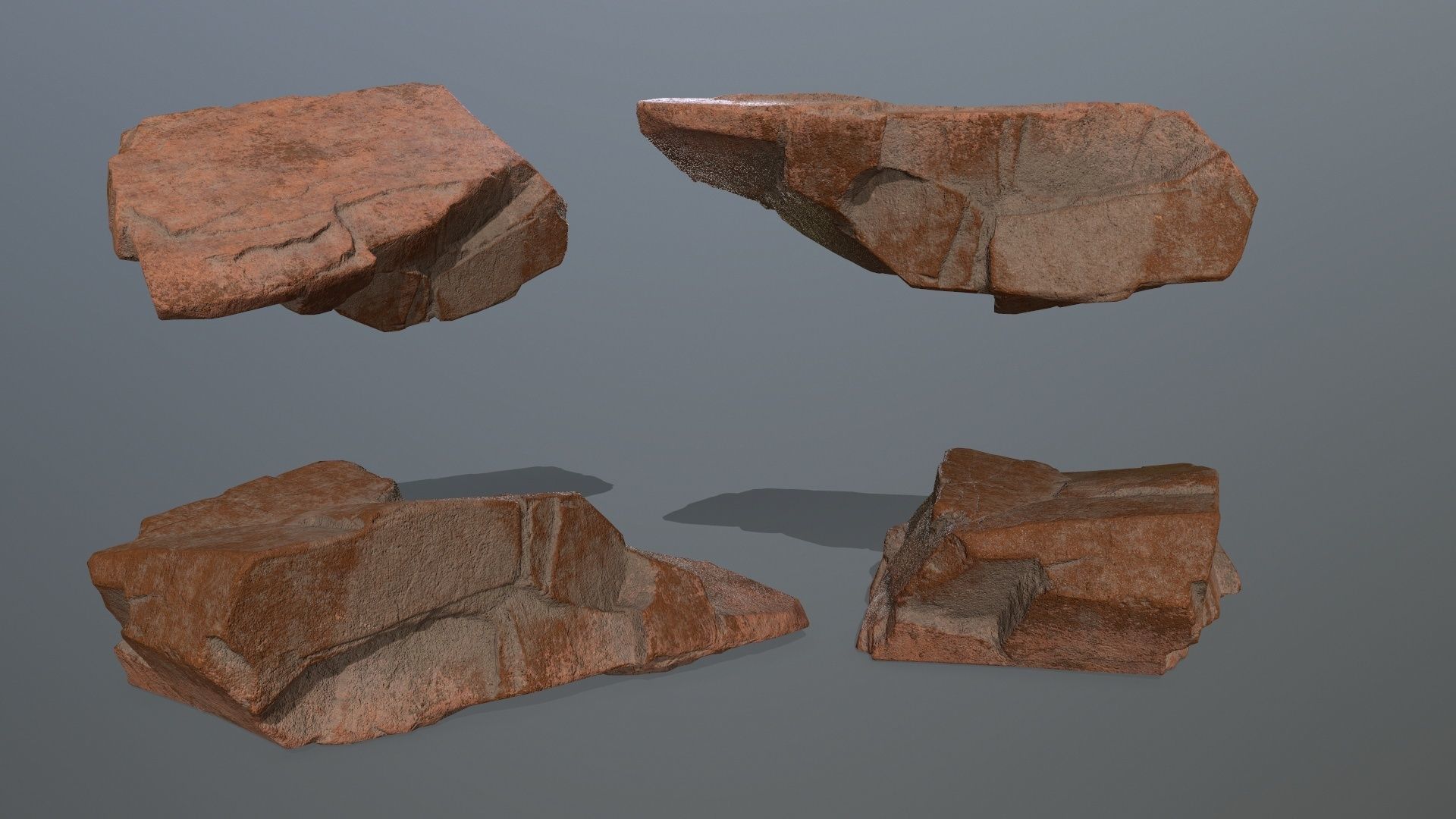 desert rocks Low-poly 3D model_6