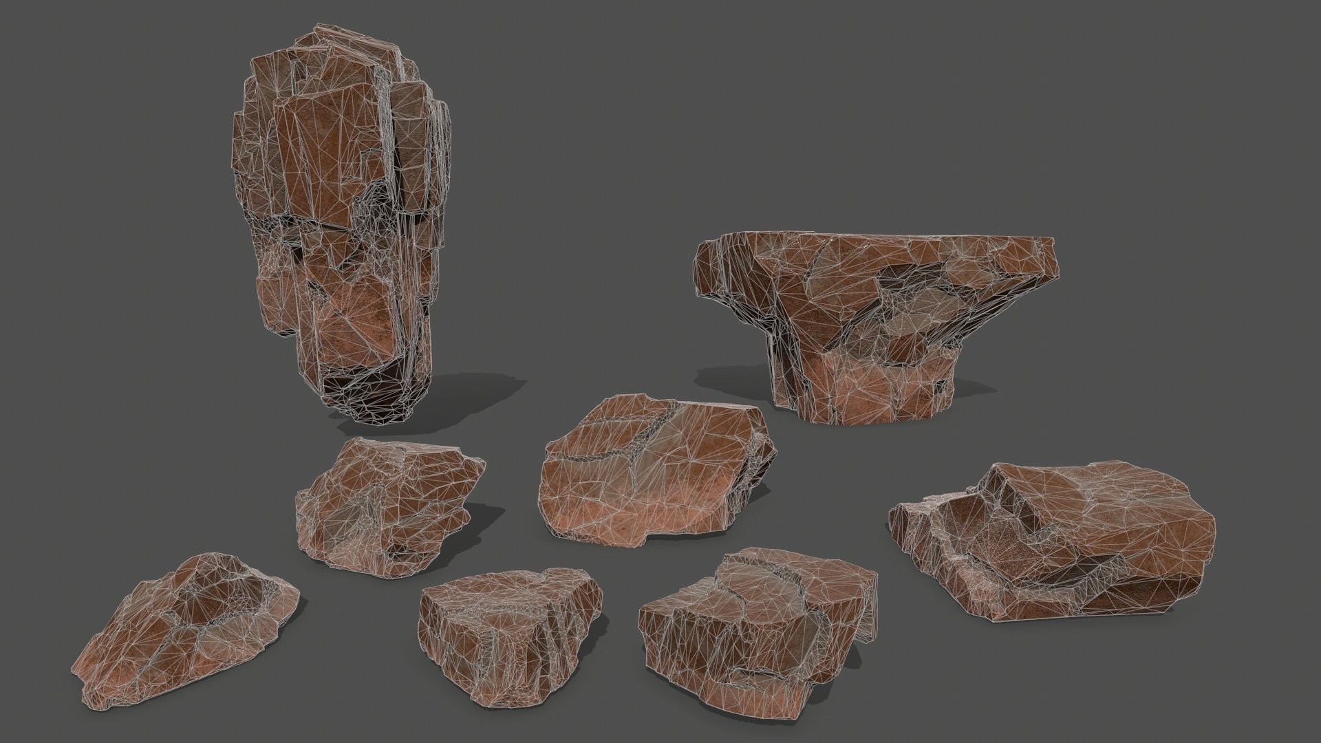 desert rocks Low-poly 3D model_10
