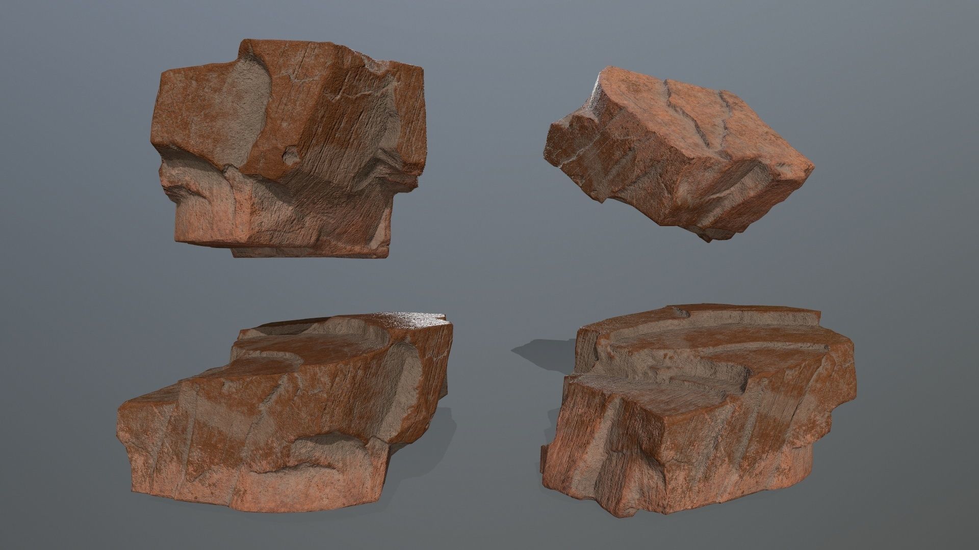 desert rocks Low-poly 3D model_7