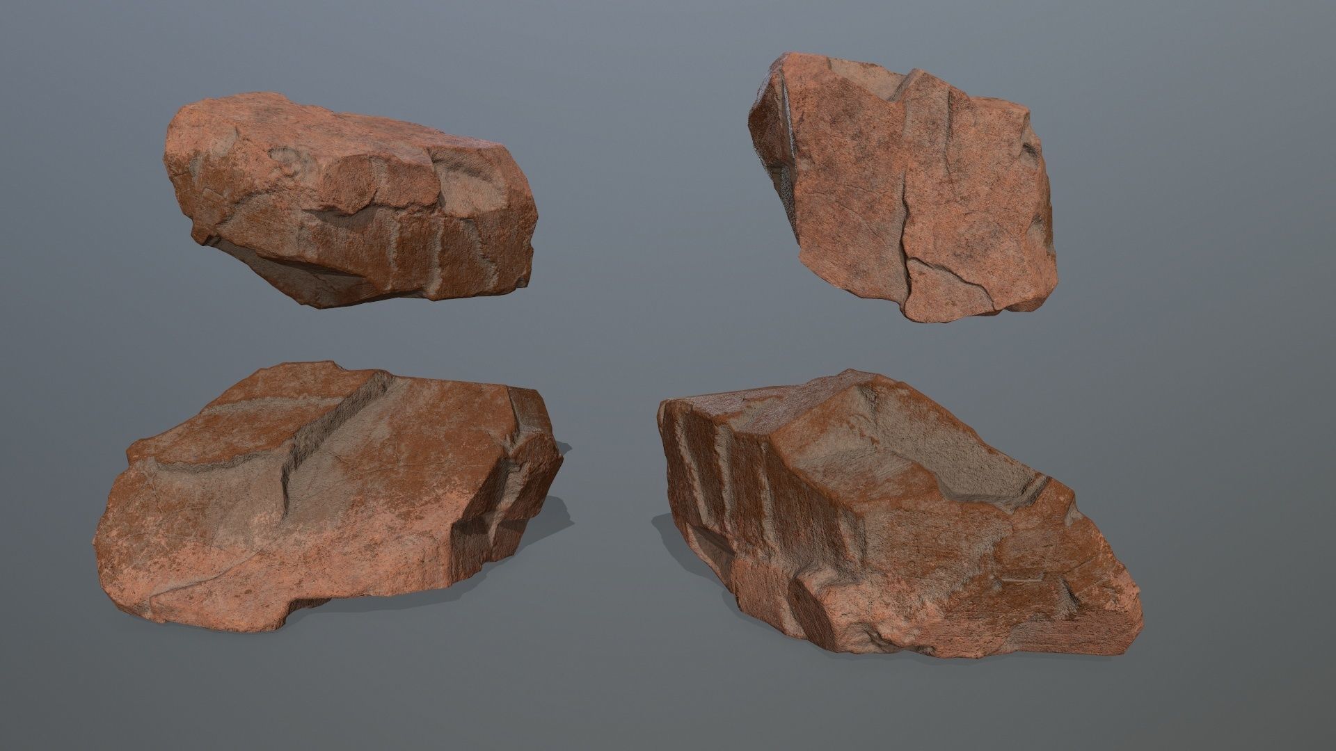 desert rocks Low-poly 3D model_4
