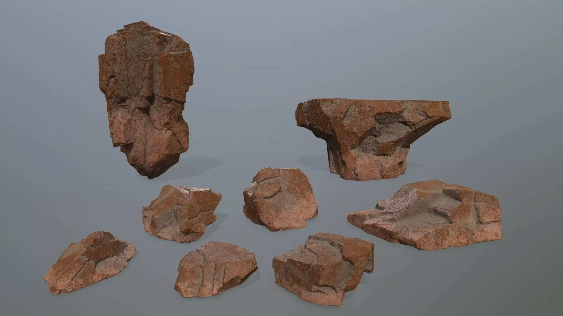 desert rocks Low-poly 3D model_0