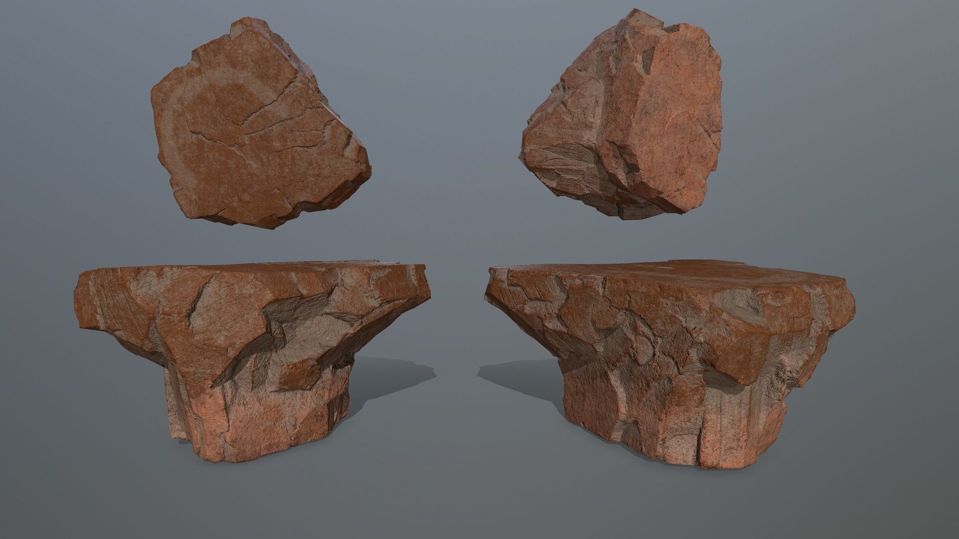 desert rocks Low-poly 3D model_3