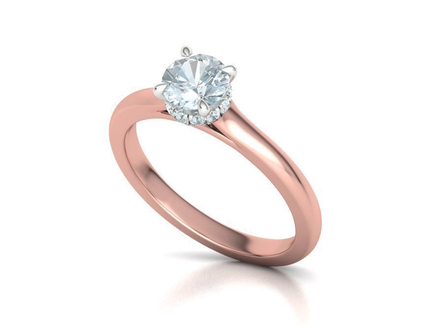 Two Tone design  Classic Engagement ring 3dmodel 3D print model_25