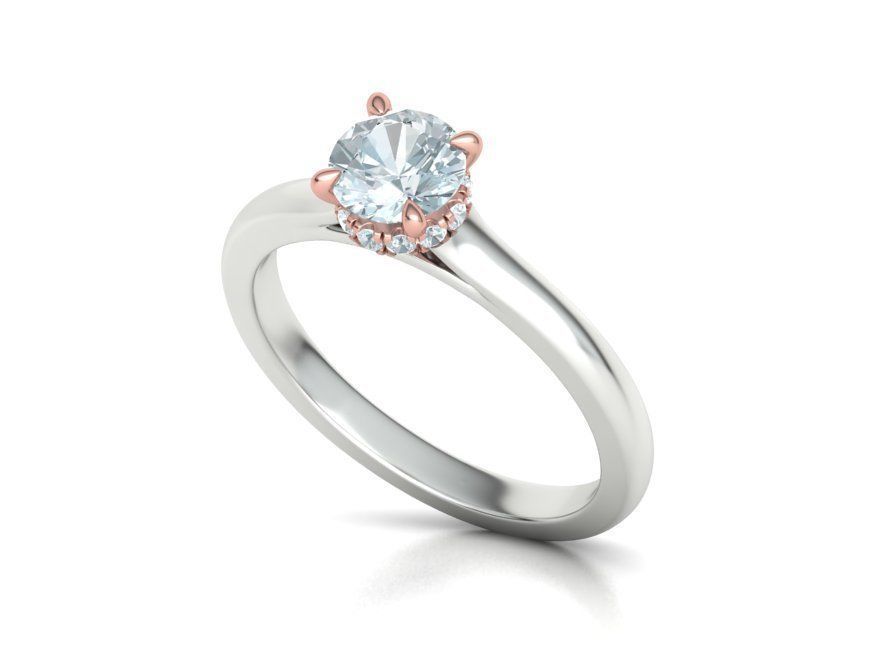 Two Tone design  Classic Engagement ring 3dmodel 3D print model_21