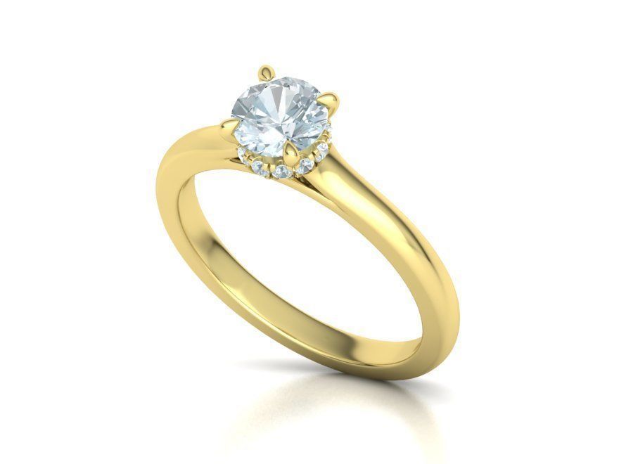 Two Tone design  Classic Engagement ring 3dmodel 3D print model_22