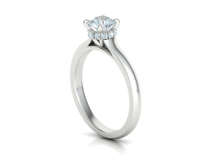 Two Tone design  Classic Engagement ring 3dmodel 3D print model_26