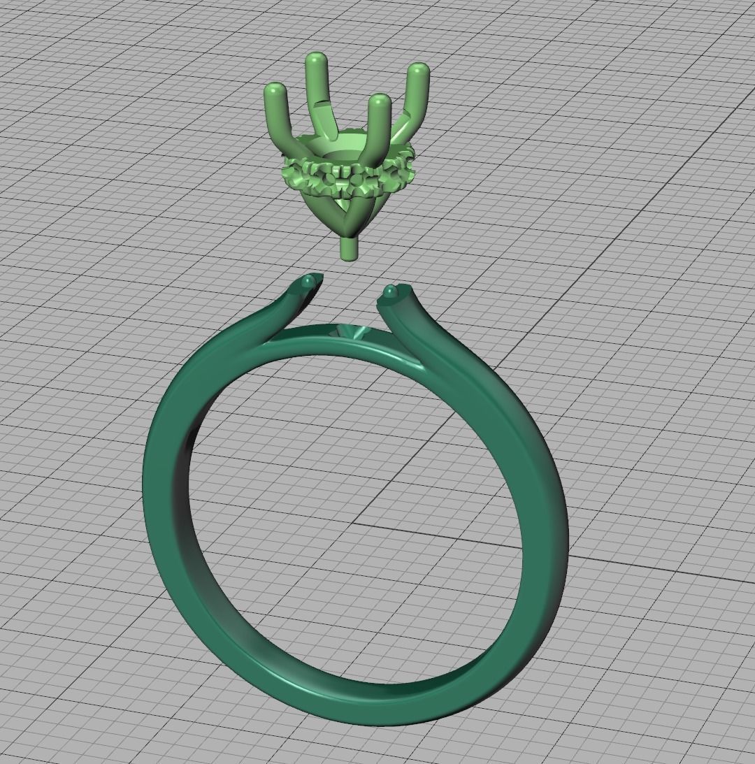 Two Tone design  Classic Engagement ring 3dmodel 3D print model_18