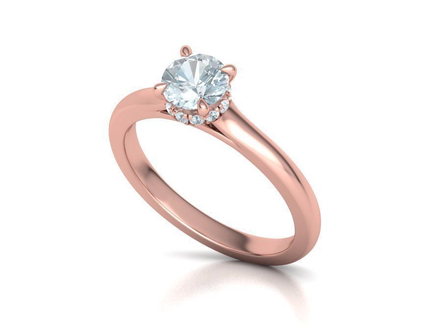 Two Tone design  Classic Engagement ring 3dmodel 3D print model_24