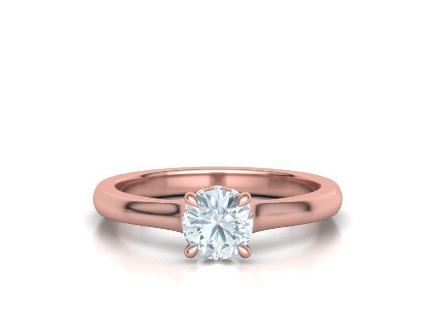 Two Tone design  Classic Engagement ring 3dmodel 3D print model_7