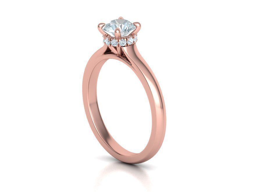 Two Tone design  Classic Engagement ring 3dmodel 3D print model_31