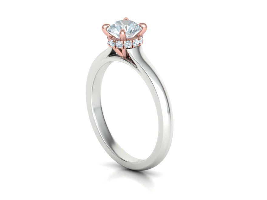 Two Tone design  Classic Engagement ring 3dmodel 3D print model_28