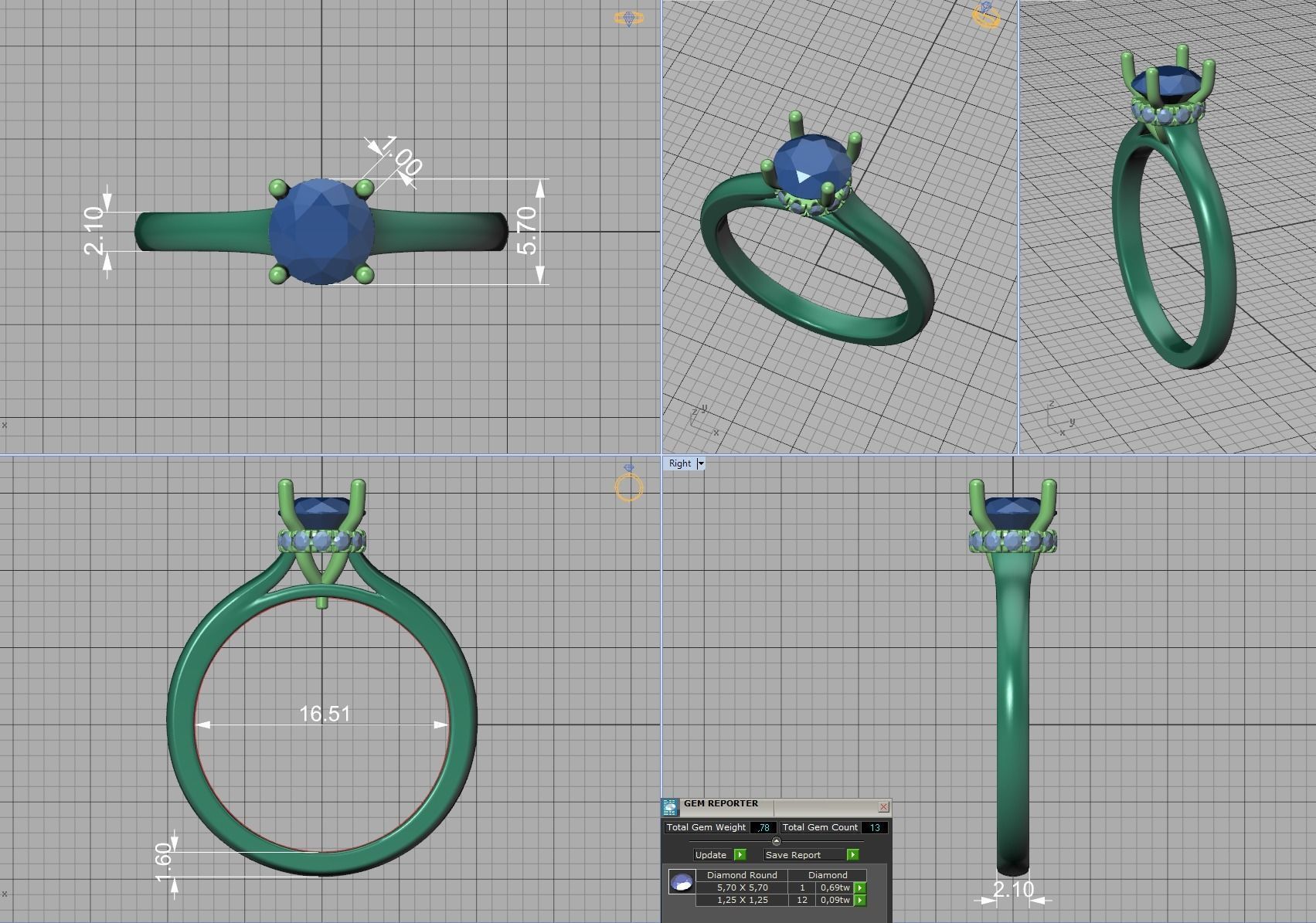 Two Tone design  Classic Engagement ring 3dmodel 3D print model_9