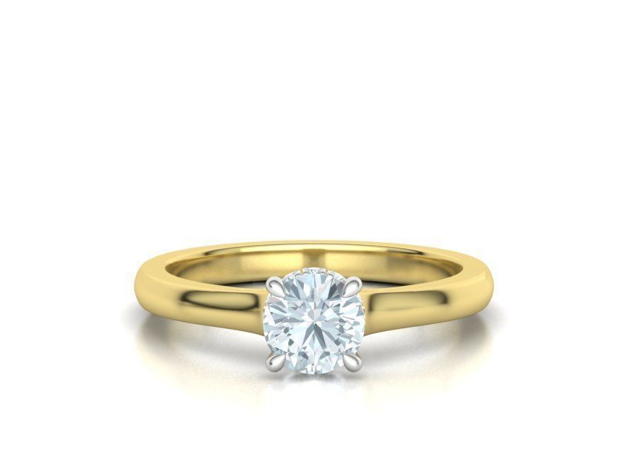 Two Tone design  Classic Engagement ring 3dmodel 3D print model_6