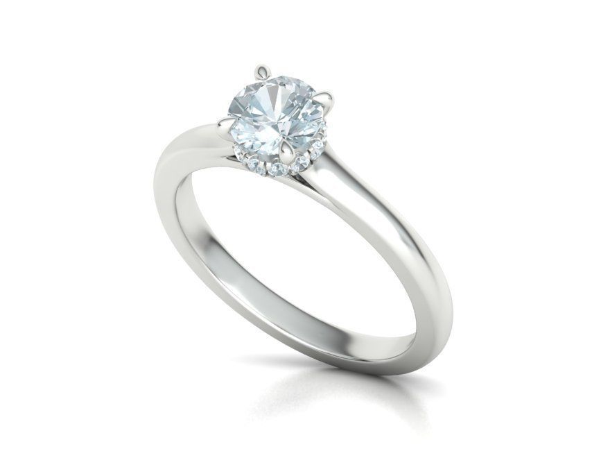 Two Tone design  Classic Engagement ring 3dmodel 3D print model_19