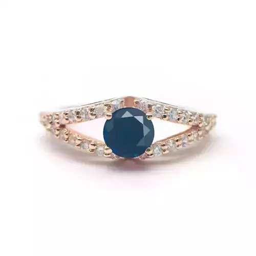 3DM Format Round cut wedding ring double band engagement ring 