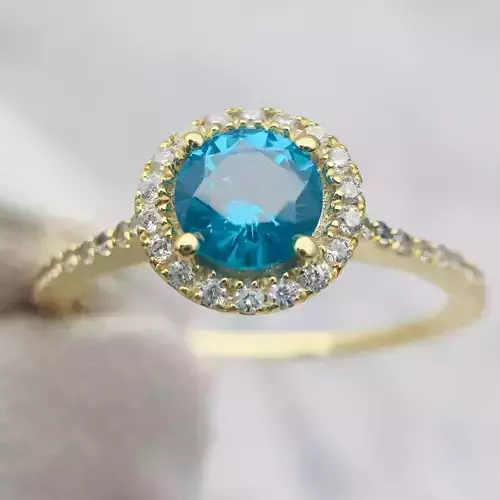 3DM Format Round cut wedding ring birthstone ring 3D print model