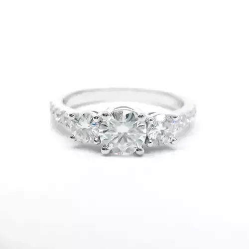 3DM Three stone wedding ring set