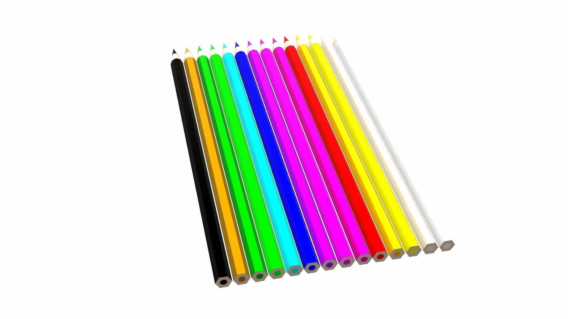 Coloring Pencils Low-poly 3D model_12