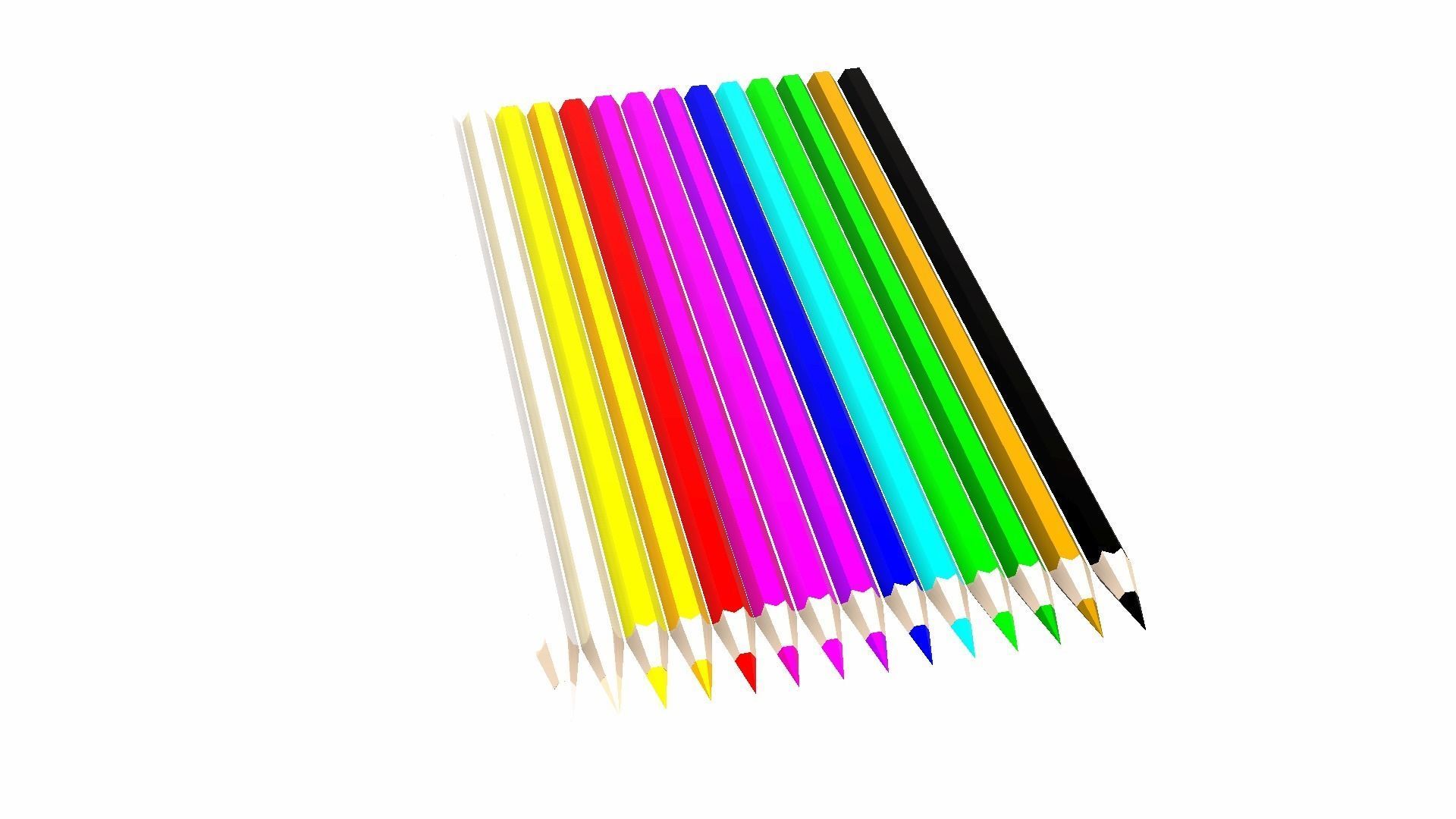 Coloring Pencils Low-poly 3D model_2