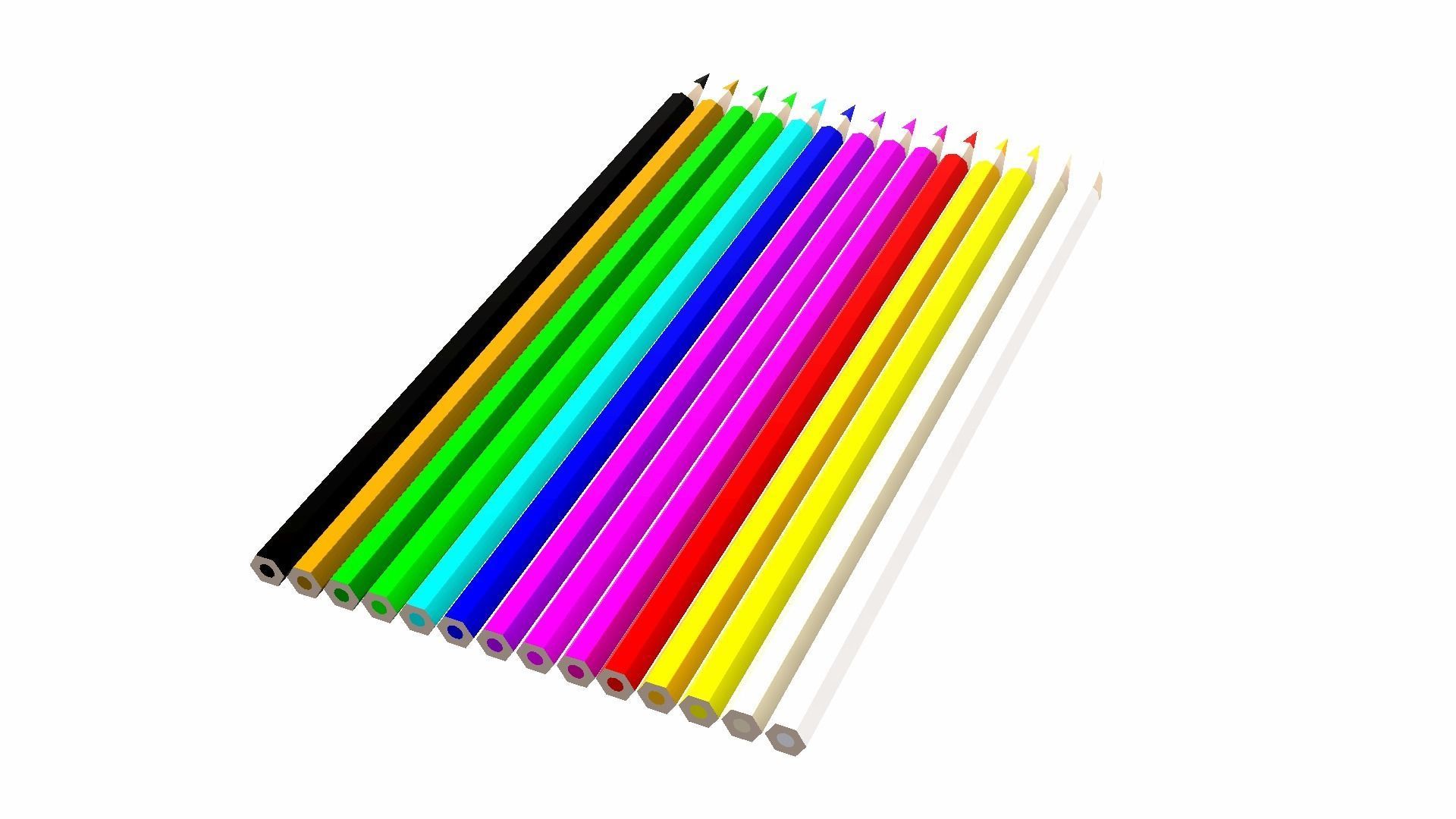 Coloring Pencils Low-poly 3D model_10