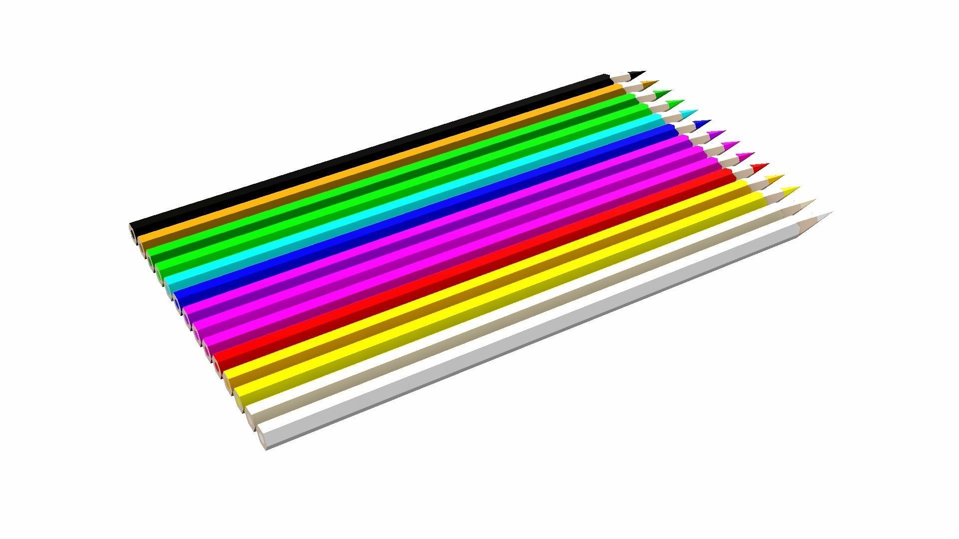 Coloring Pencils Low-poly 3D model_8