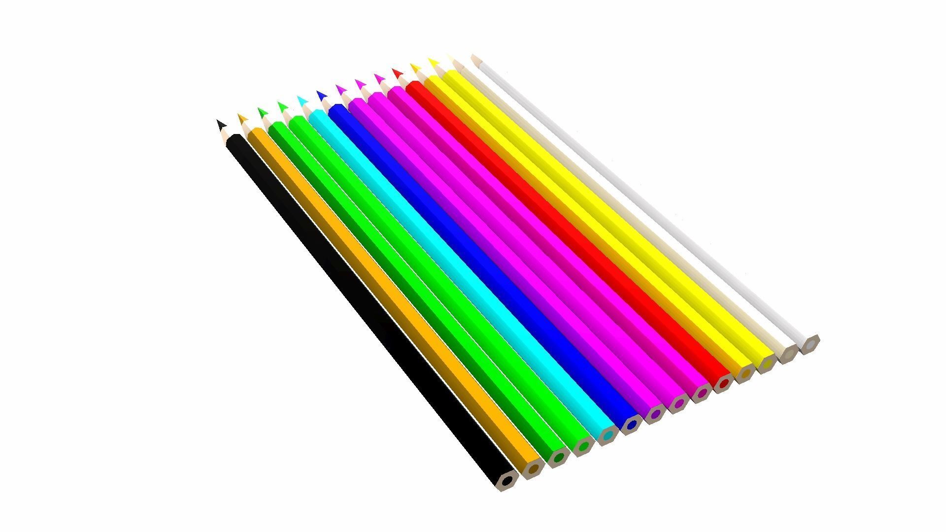 Coloring Pencils Low-poly 3D model_13