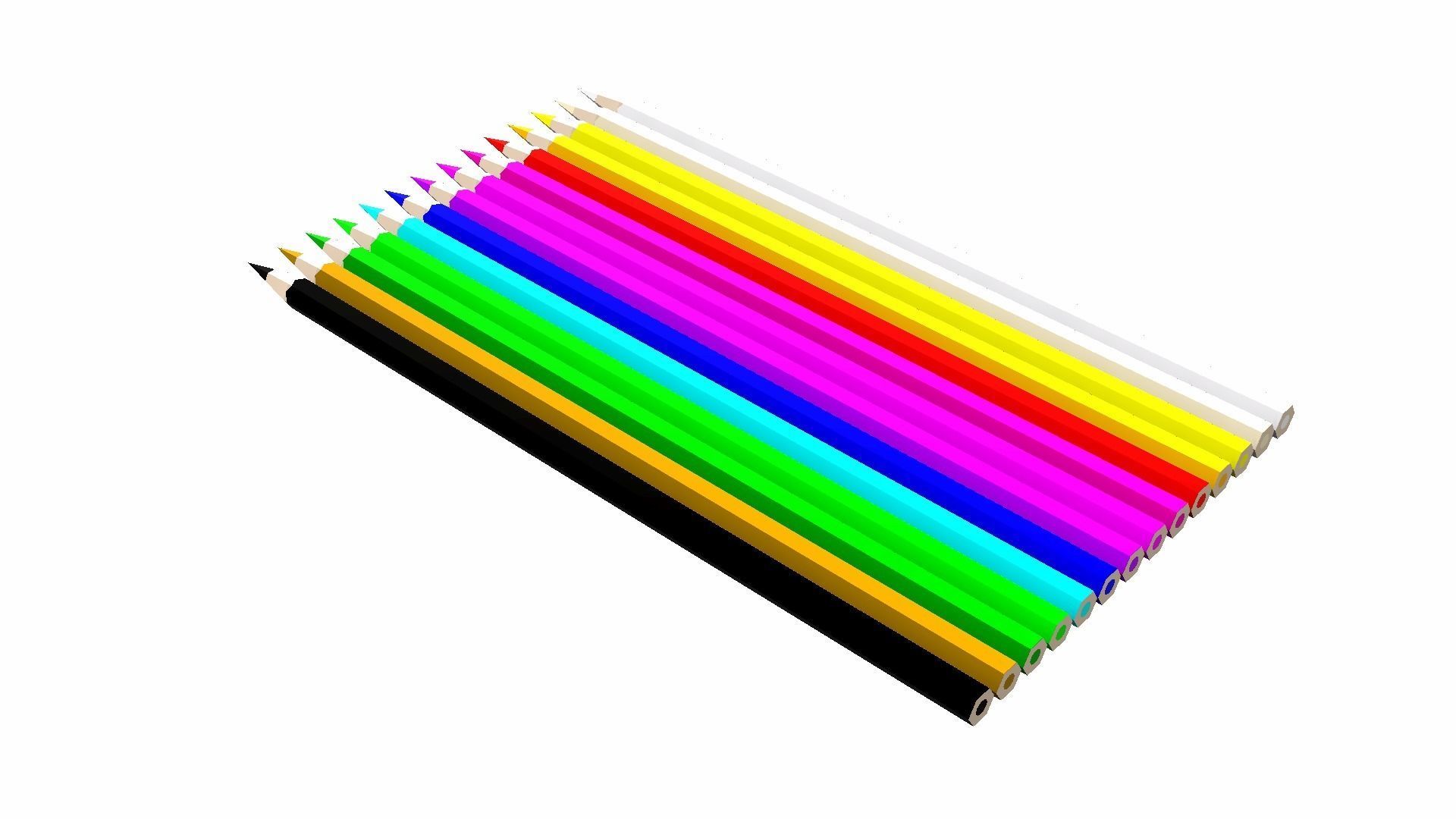 Coloring Pencils Low-poly 3D model_14