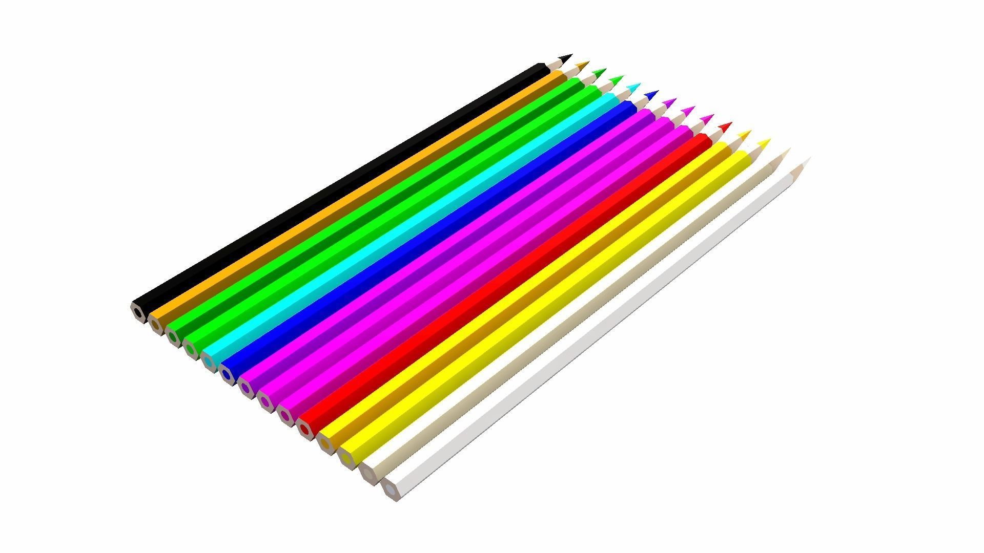 Coloring Pencils Low-poly 3D model_9