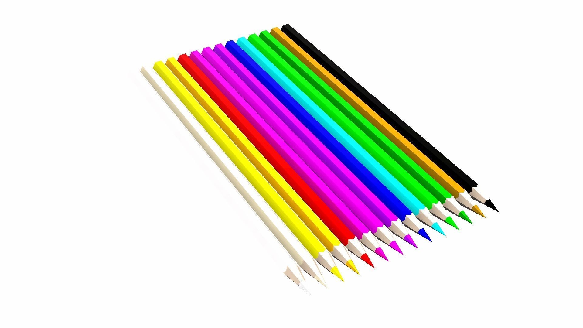 Coloring Pencils Low-poly 3D model_3
